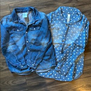 2 denim shirts